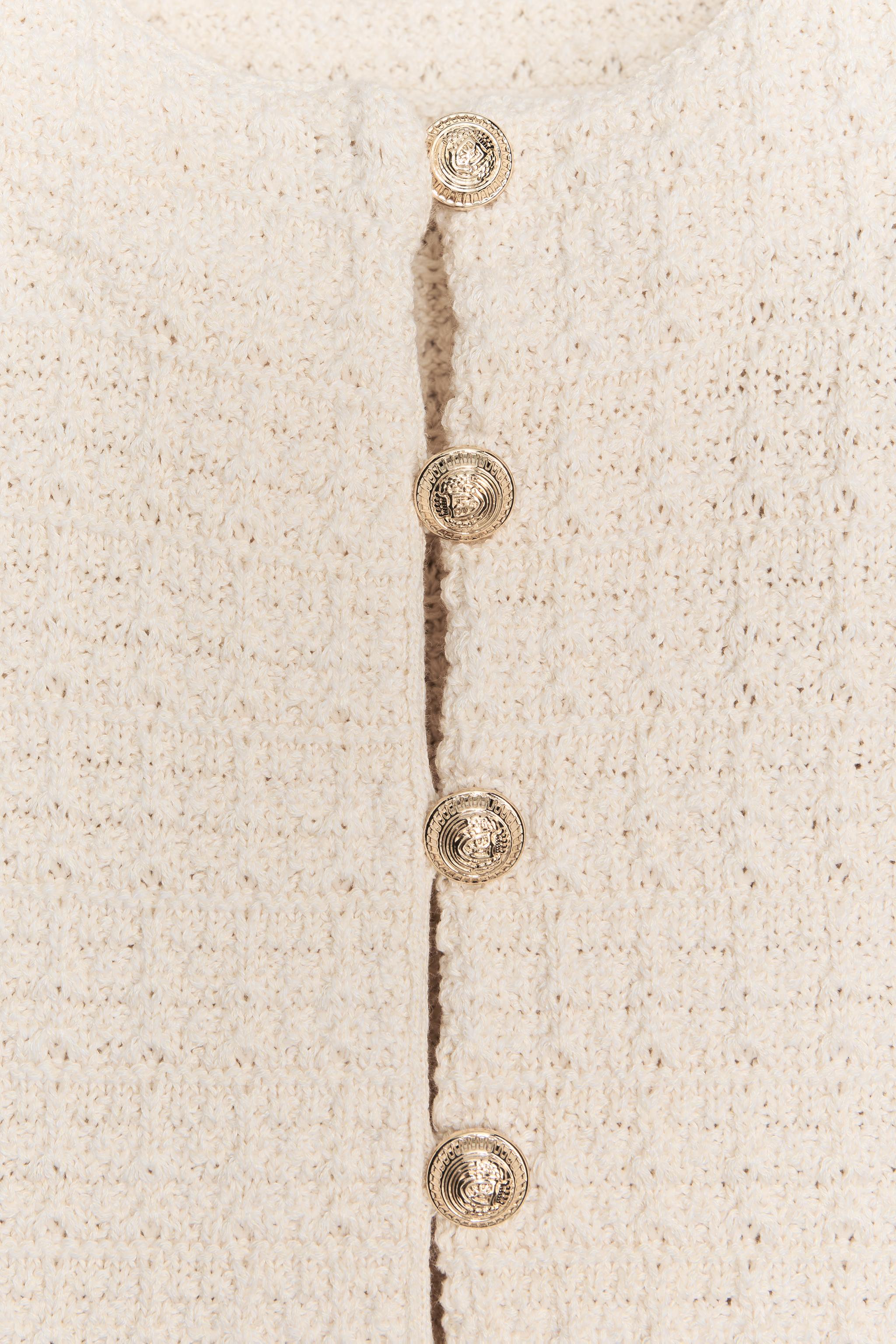 RUFFLED KNIT CARDIGAN